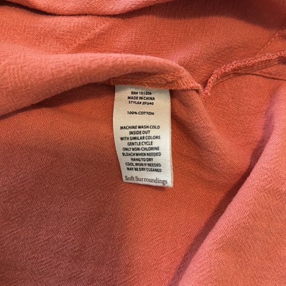 Soft Surroundings Canyon  Gauze Cowl Funnel Neck Tunic Top in Apricot Brandy - Picture 7 of 7